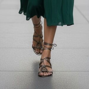 SCHUTZ Metallic Strappy Sandals